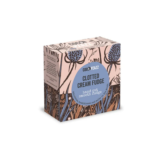 Hand-cut clotted cream fudge in a hand-drawn Alff a Bet gift box, smooth traditional fudge that melts in the mouth.