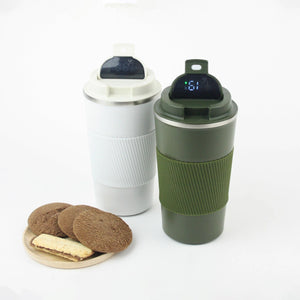 Travel Flask with Temperature Display | Green or White