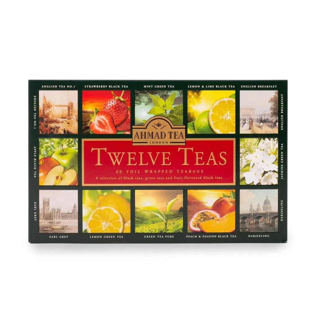 Twelve Teas gift set with 60 teabags – a selection of classic and flavoured blends in a decorative box, perfect for gifting.