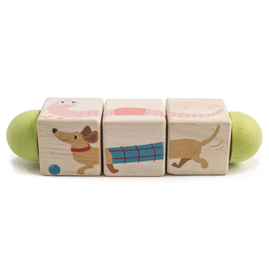 Wooden Animal Twisting Cube Game for Toddlers by Tender Leaf Toys