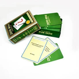 Ultimate Pub Quiz Trivia Cards game set with 100 questions in sport, music, entertainment, general knowledge, and picture rounds.