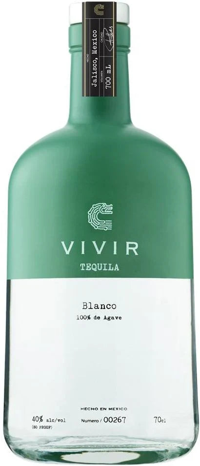 Vivir Blanco Tequila 70CL bottle, made from 100% Blue Weber Agave, featuring a clean and refreshing design.