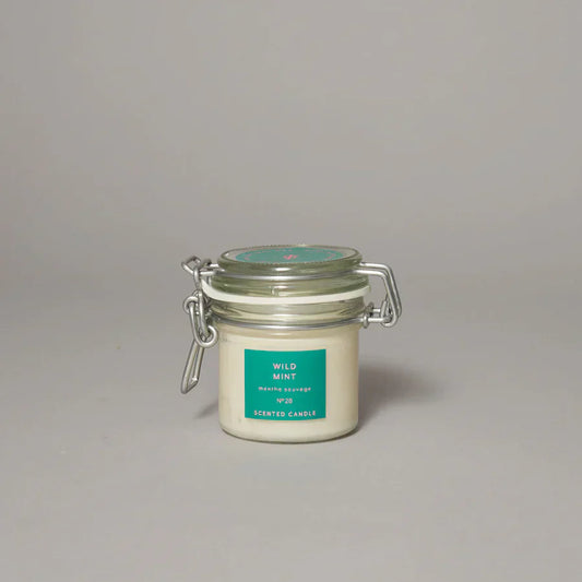 Wild Mint True Grace small kitchen jar candle with refreshing aroma in glass jar.