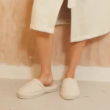 Washed Stone Waffle Slippers - M/L worn indoors.