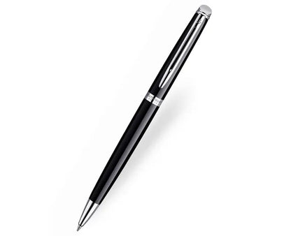 Waterman Hemisphere Black Chrome Trim Ballpoint Pen: A sleek, sophisticated pen crafted for smooth writing and timeless professional style.