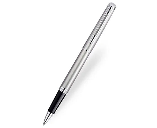 Waterman Hemisphere Pen: Sleek stainless steel, elegant chrome trim, and smooth rollerball writing for a refined personal or professional touch.