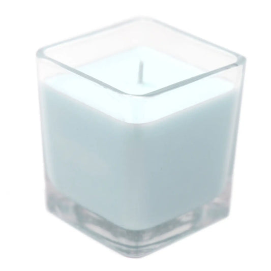 Baby Powder Soy Wax Jar Candle in glass container.