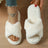 Soft White Cross Strap Indoor Women's Slippers