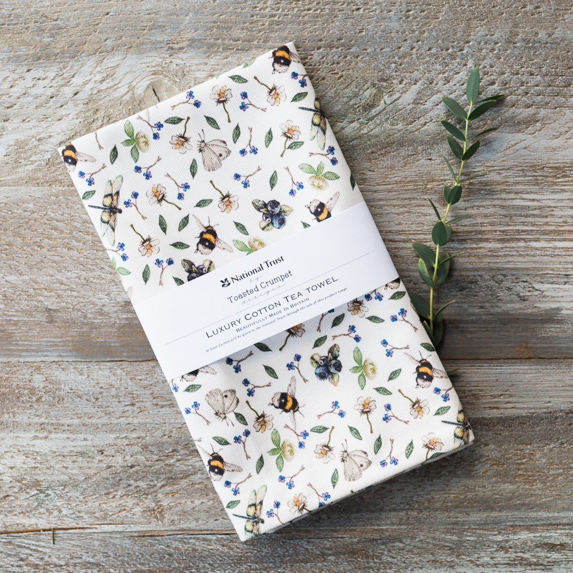 High-quality cotton Wild Flower Meadows tea towel with vibrant wildflower design.