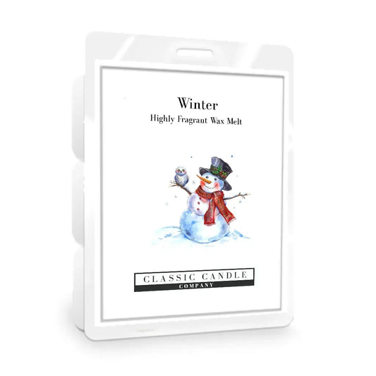 Winter Wax Melt with snowman design, offering cozy seasonal fragrance.