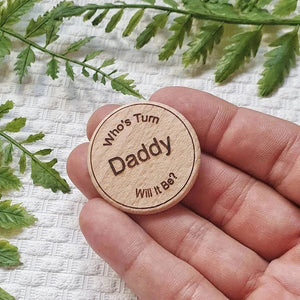 Fun & Humorous Mummy/Daddy Wooden Decision Coin