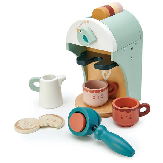 Wooden Babyccino Maker for fun pretend play—boosts creativity and motor skills in little ones.