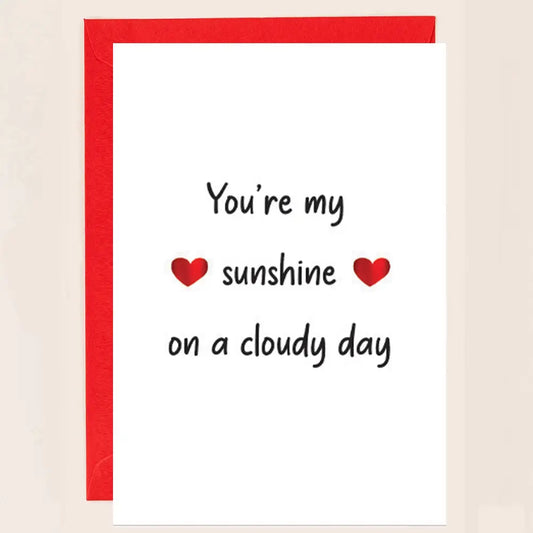 You're my sunshine gift card with hearts and red envelope.