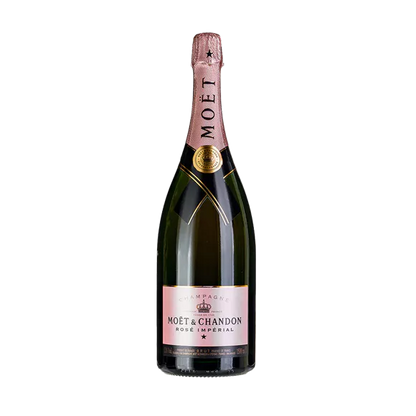 MOET & CHANDON Rosé Impérial champagne bottle with pink label and accents.