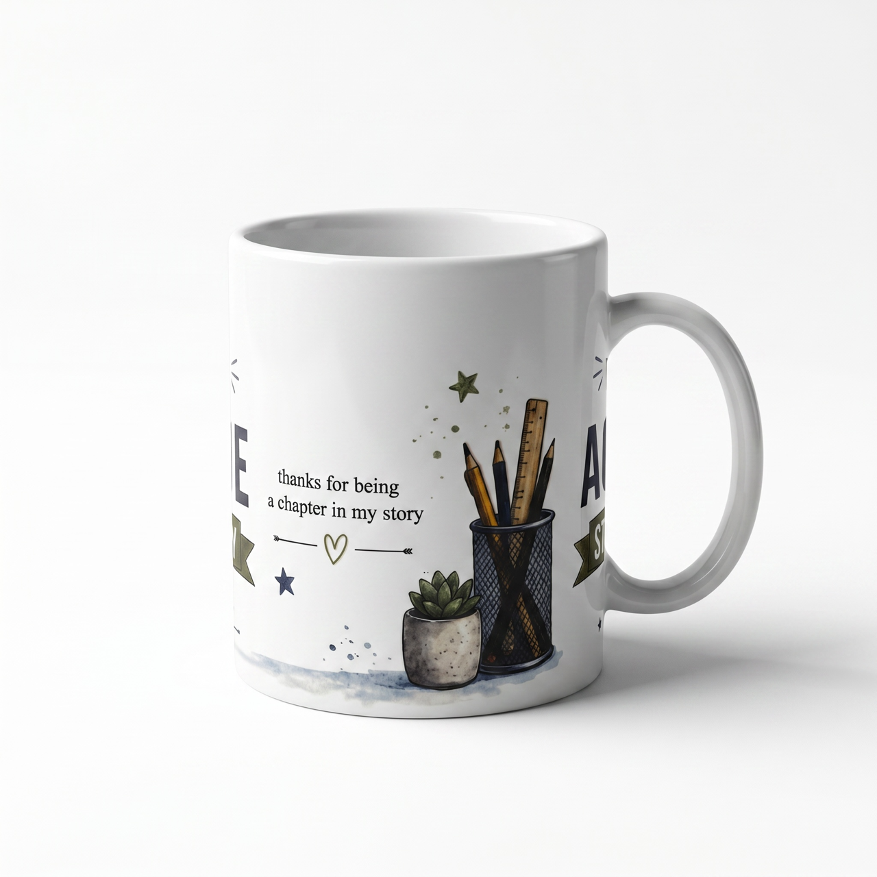 Personalised Mr teacher thank you 11oz polymer mug with teacher name