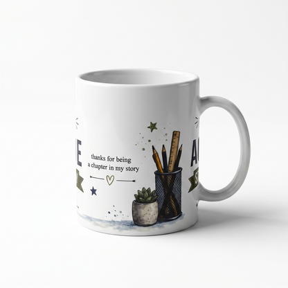 Personalised Mr teacher thank you 11oz polymer mug with teacher name