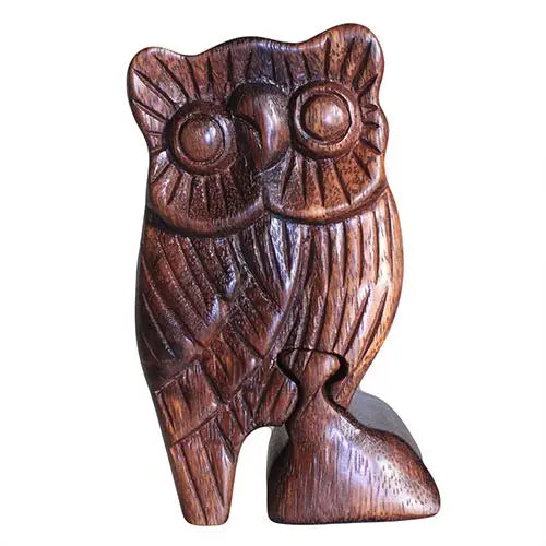 Bali Magic Box wooden owl puzzle with hidden compartment.