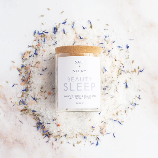 beauty sleep facial steam lavender rose and clary sage 200g glass jar eco friendly skin care relaxation 