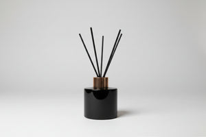 100ml Gloss Black Glass Round Diffuser Bottle