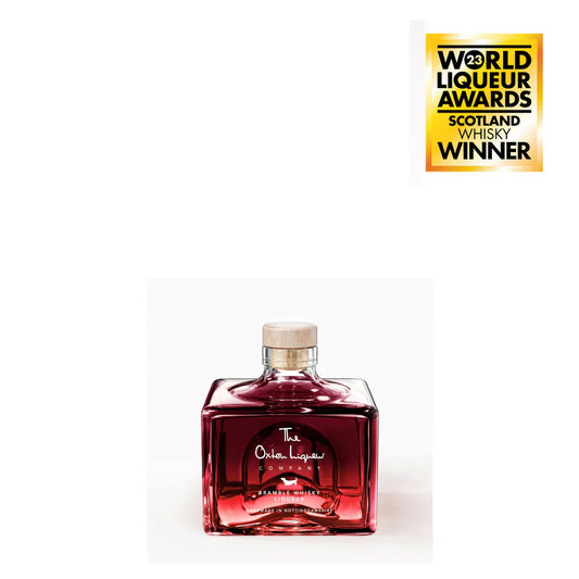 Award Winning Bramble Whiskey 200ml Square Bottle with rich fruit aroma and smooth finish.