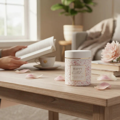 Happy Birthday Peony & Blush Suede Boutique Soy Candle