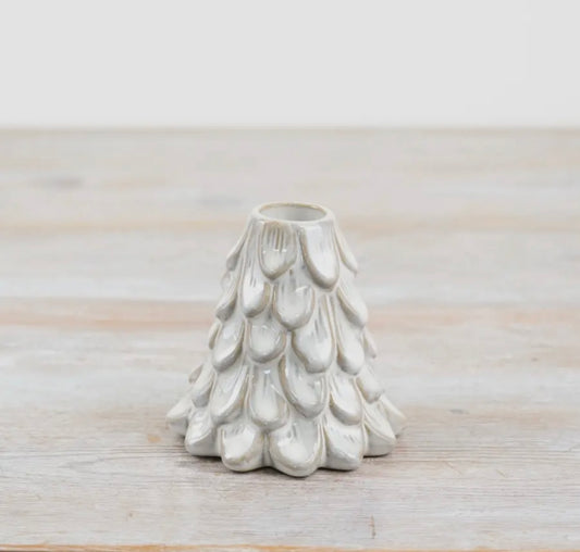 white Christmas tree candle holder gift