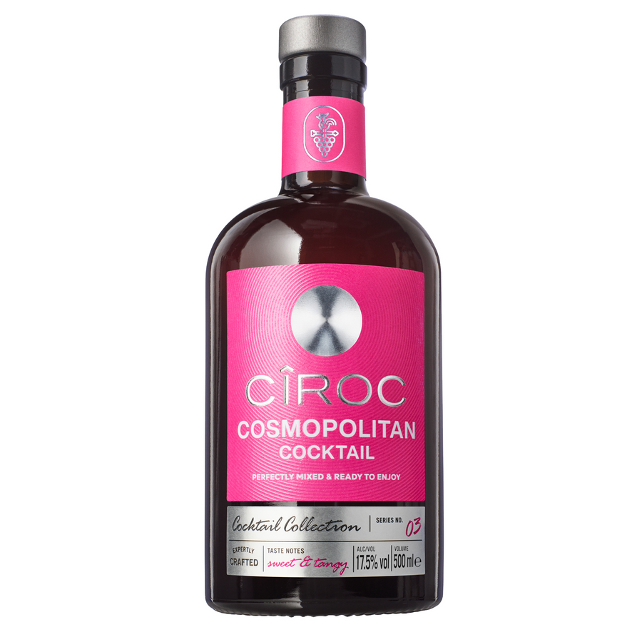 Ciroc Cosmopolitan Cocktail 500ml bottle, ready-to-enjoy beverage.
