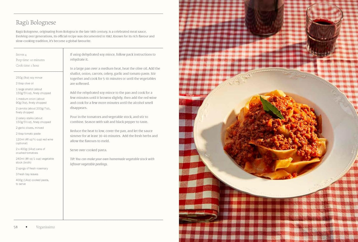 Gluten Free and plant based Ragu Bolognese 