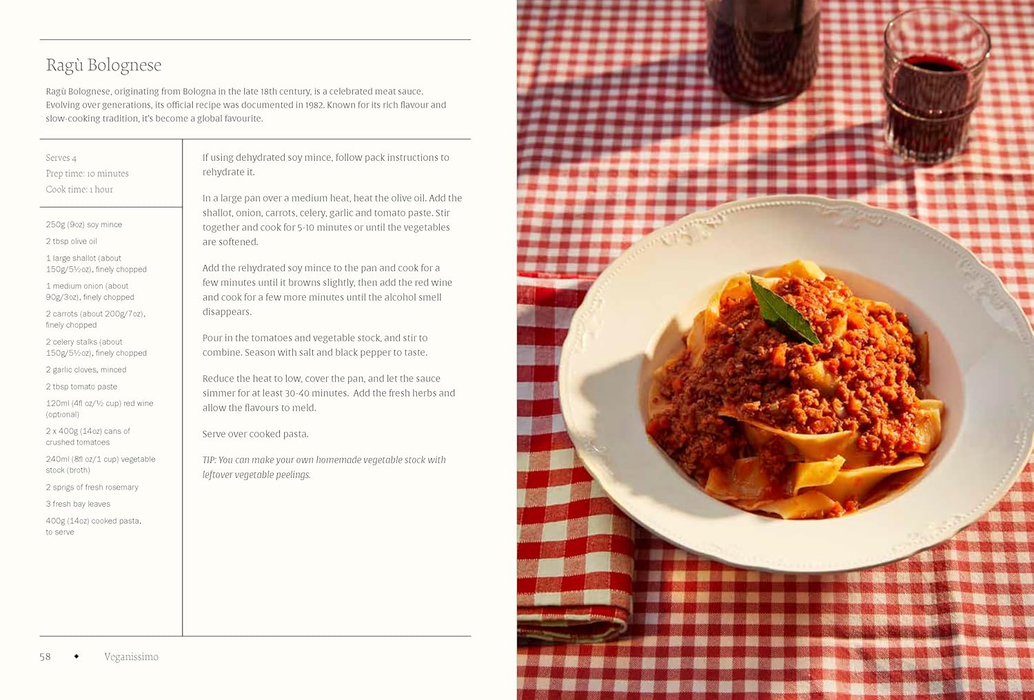 Gluten Free and plant based Ragu Bolognese 