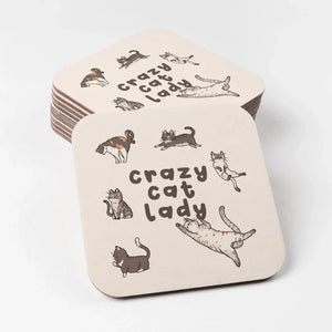 Fun Cat Lovers "Crazy Cat Lady" Coaster