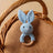 Crochet Rabbit Baby Rattle In Blue