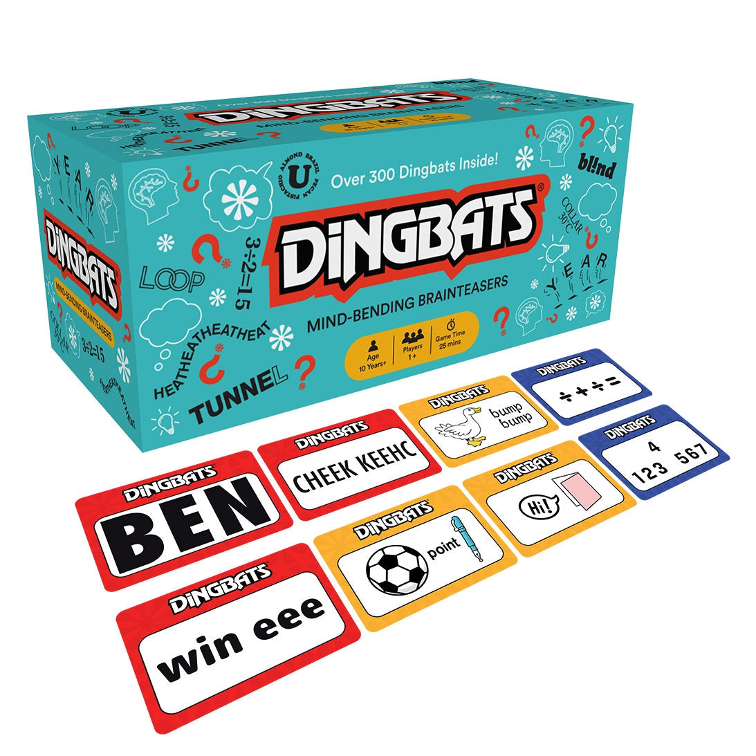 Dingbats word puzzle game featuring visual clues and over 300 brain teasing puzzles