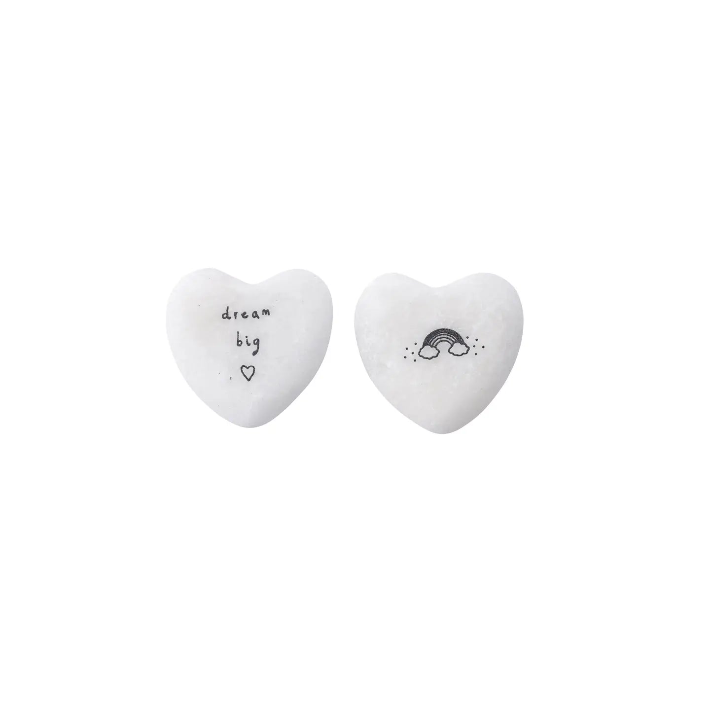 Heart-shaped 'Dream Big' keepsake pebble with encouragement message.