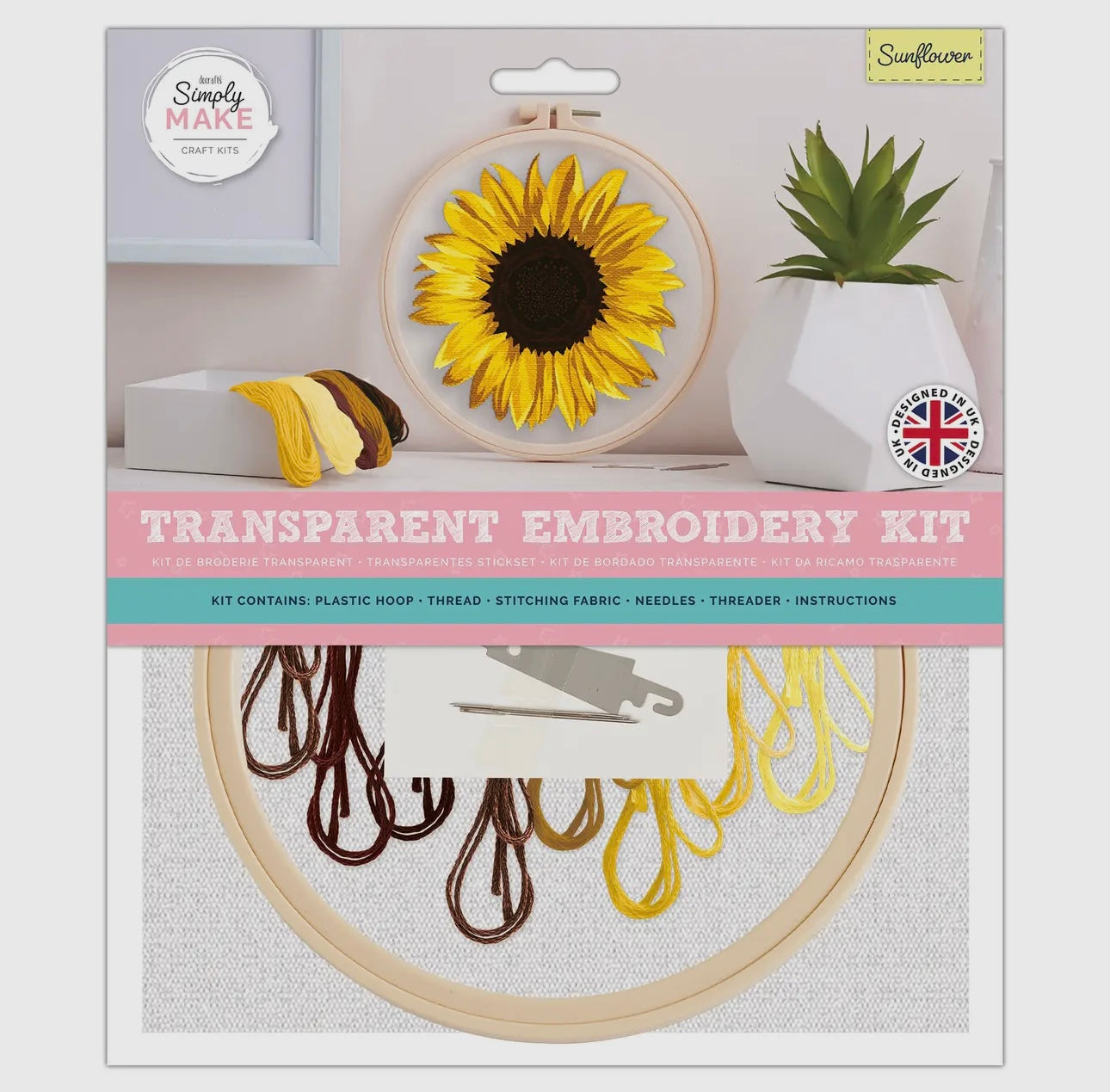 sunflower design embroidery craft kit gift suitable for beginners art and crafts