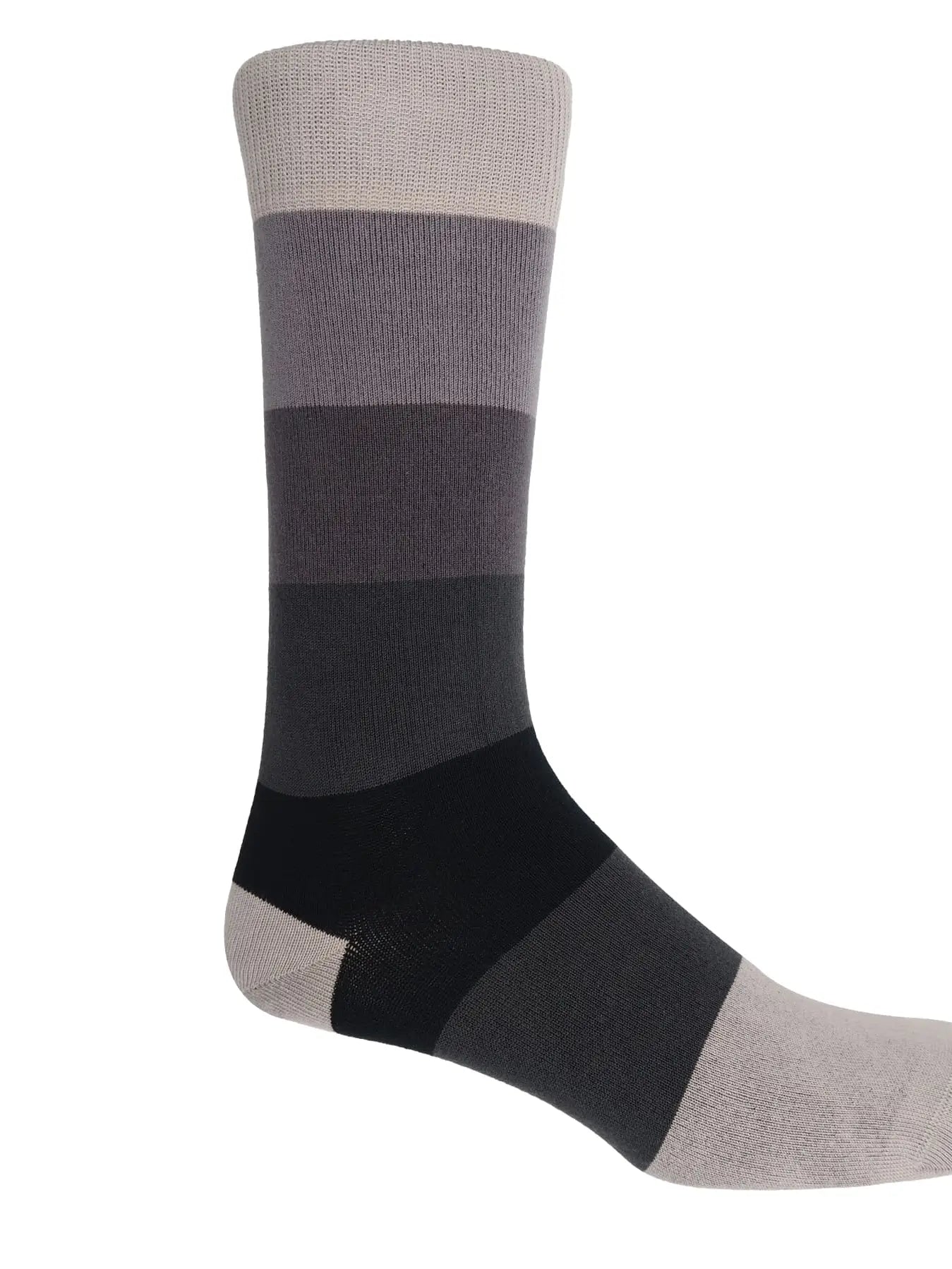 Peper Harrow Block Stripe Men's Luxury Socks in Supima cotton.