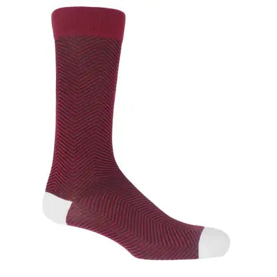 Peper Harrow Lux Taylor premium men's cotton socks in elegant maroon.