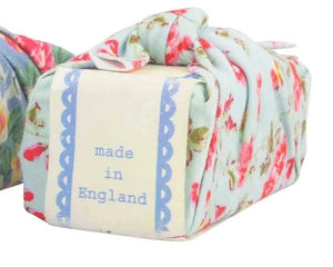 Turquoise Floral Fabric Wrapped Soap