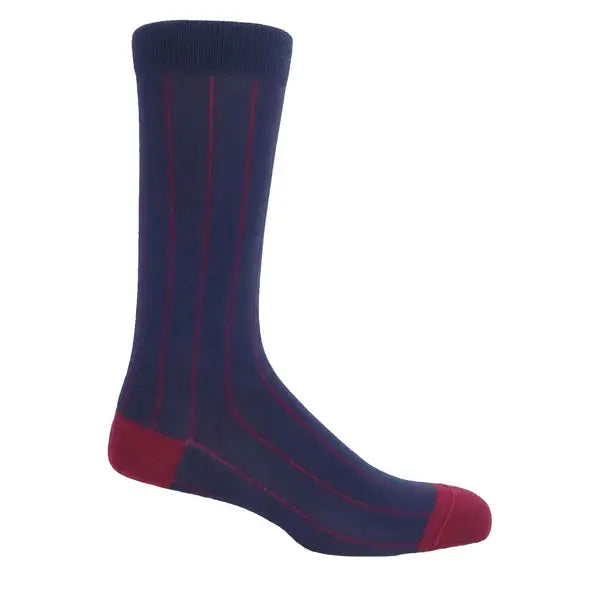 Pin Stripe premium men's cotton socks with contrasting stripes.