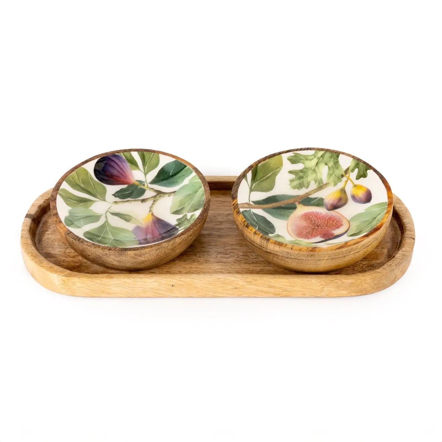 Set of 2 Fig Pattern dipping bowls