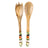 Wooden Serving Spoon and Fork in Fig Pattern