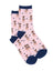 Pink Womens Bamboo Dog Socks - French Bulldog