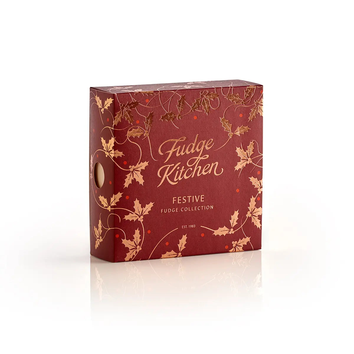 Fudge Kitchen Festive Fudge Collection gift box containing nine pieces of artisan fudge.