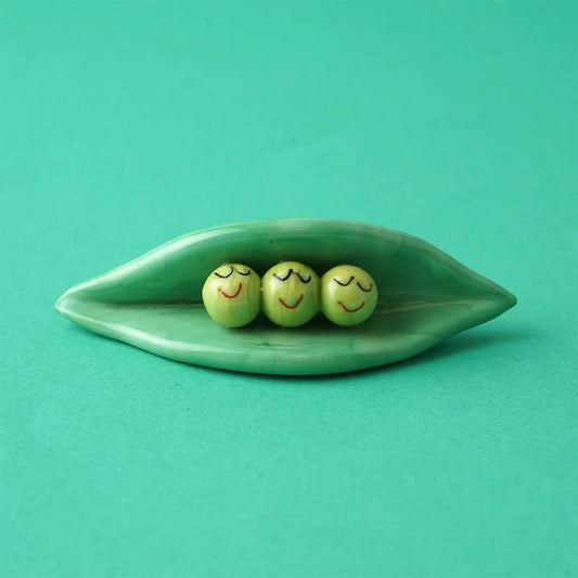 Three glass peas in a pod ornament