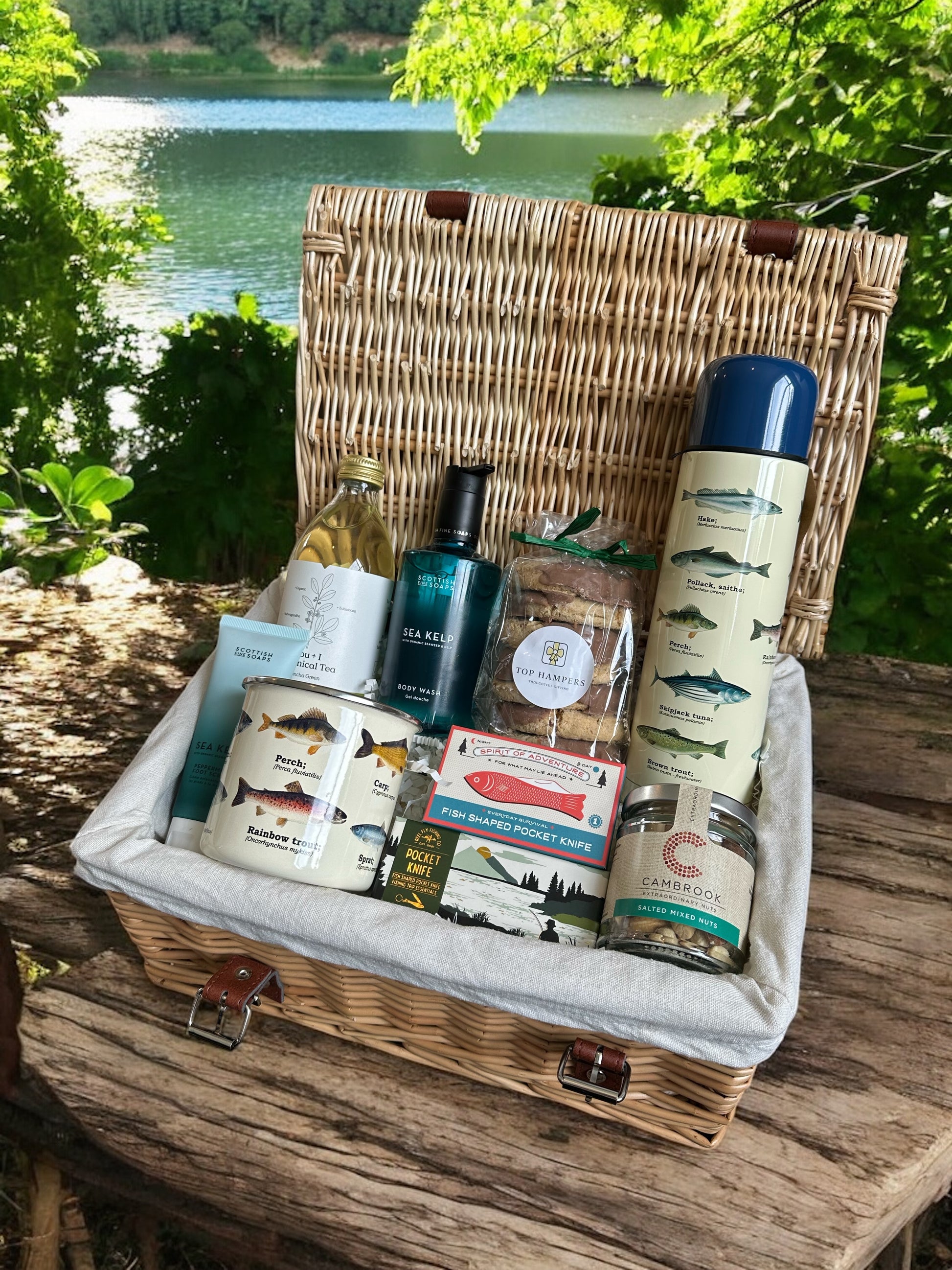 gone fishing hamper for fishing enthusiast