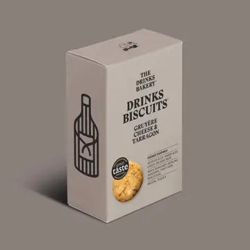 Gruyère cheese Drinks Biscuits with mustard and tarragon, crafted for pairing with wine and beer.