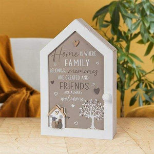 'Home is Where Family Belong' Key Cabinet
