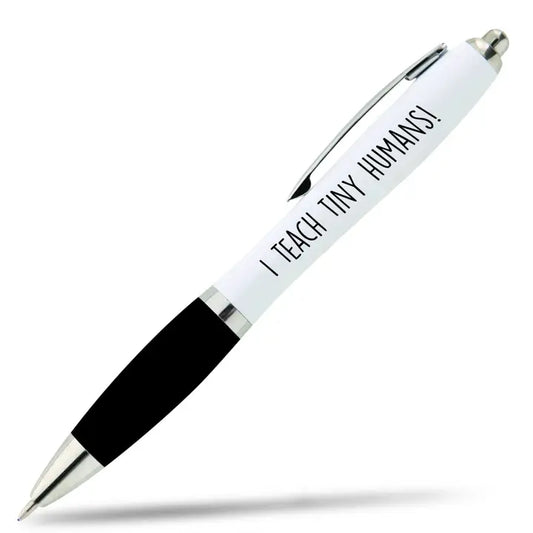 Teacher pen gift with "I teach tiny humans!" inscription, perfect for showing appreciation to educators.