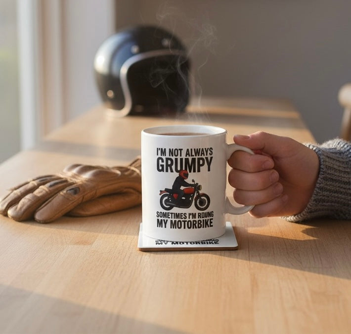 Grumpy Motorbike Mug