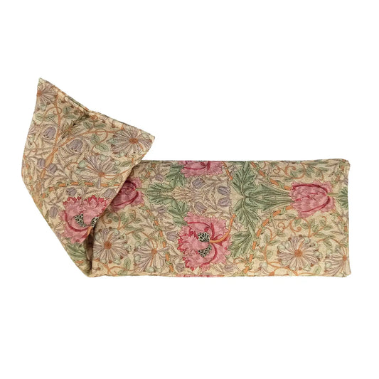William Morris Honeysuckle Rose Cotton Wheat Bag for soothing aches and pains.