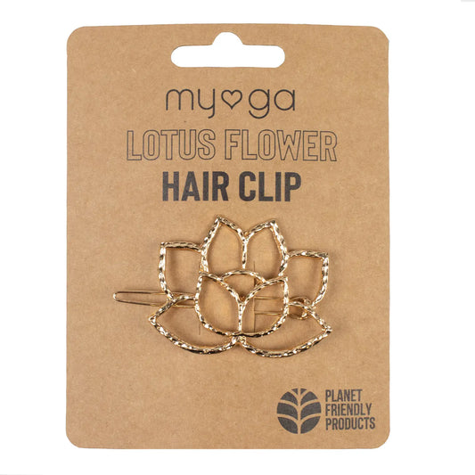 Lotus Flower Hair Clip on cardboard backing